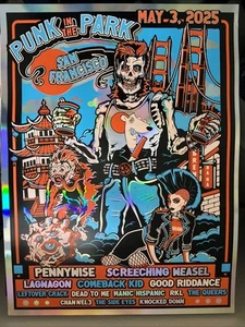 Punk In The Park 2025 Festival Foil Poster Pennywise, Screeching Weasel MINT - Picture 1 of 5