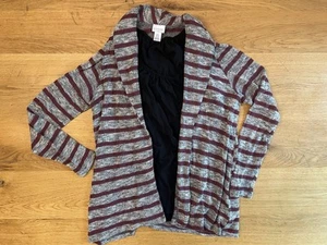 Motherhood Maternity Nursing Cardigan Size XL Gray Maroon Stripe - Picture 1 of 7