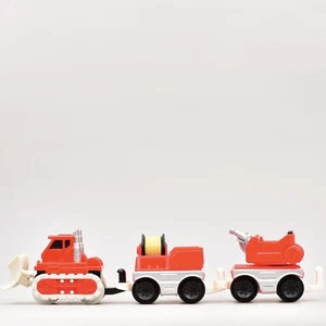 VINTAGE GEOTRAX FISHER PRICE CARS FIRE TRUCK RESCUE TRAIN HOSE BULLDOZER - Picture 1 of 3