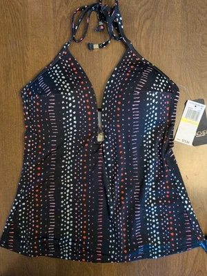 Women's NWT Rachel Roy Dot Dash Halter Tankini Swim Top Multicolor MSRP $73!! - Image 1 of 4
