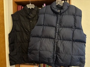 LOT OF 2~XL 46-48~LANDS END~Puffer Vest~GOOSE DOWN~Mens~EUC + Work Vest (FREE) - Picture 1 of 10
