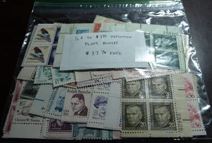 ONE HALF TO $1.00 PLATE BLOCKS WITH FACE VALUE OF $37.76 MINT NEVER HINGED - Picture 1 of 2