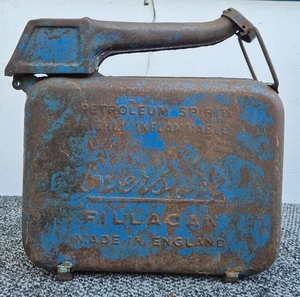 Vintage Classic Eversure Fillacan Petrol Fuel Can - Made in England - Blue - Foto 1 di 10