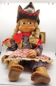 NABER KIDS DOLL 1988 WOOD HANDMADE USA SIGNED DOLL WITH COA 17" COWGIRL - Picture 1 of 12