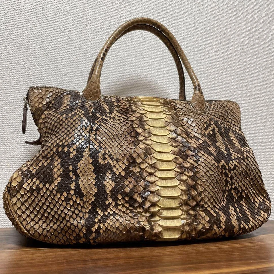 Bolso de Hombro de Cuero Zagliani Lujo Marrón Beige Talla Grande Raro Usado Japón Foto 1 de 4
