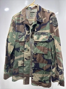 US Army Woodland Camo BDU Hot Weather Coat Jacket Medium Regular - Picture 1 of 4