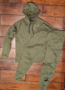 Nike Men's Therma Fit Training Fleece Dri-Fit Hoodie + Tapered Joggers Sz L NWT - Picture 1 of 24