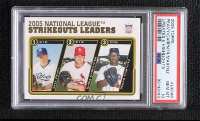 Actualización Líderes de Liga 2005 Jake Peavy Chris Carpenter Pedro Martínez PSA 10 HOF Foto 1 de 2
