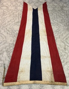 Navy Signal Flag Pennant Four Maritime Cotton LONG Wool Vintage WWII Number 4 - Picture 1 of 10