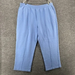 Victoria Secret PINK Sweatpants Womens 2XL Blue Track Ankle Wide Leg Relax 90s - Picture 1 of 14