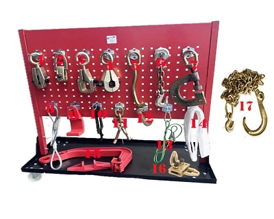 17pcs Deluxe Auto Body Frame Repair Pulling Clamp & Chassis Dent Puller Hook Set - Image 1 of 4
