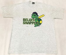 Vintage FOTL 1995 MiLB Beloit Snappers Minor Baseball T-Shirt Gray XL Tee USA