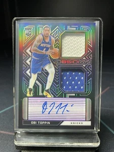 Obi Toppin 2020/21 Panini Obsidian Rookie Dual Patch Auto /35 Knicks - Picture 1 of 2