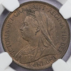 1897 Great Britain Half Penny High Sea Level - NGC MS 64 BN - Picture 1 of 4