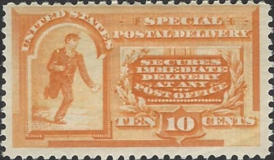 US Scott #E3 Mint Light Hinge VF 1893 10 Cent Special Delivery Stamp - Image 1 of 2