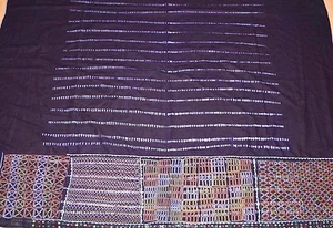 Antiguo panel bordado de tela Wodaabe Fulani envolvente de tela índigo Níger África - Imagen 1 de 6