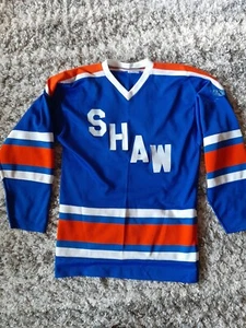 Men's Small High School Hockey Jersey Game Worn SHAW #11 Milwaukee WI Blue - Picture 1 of 6
