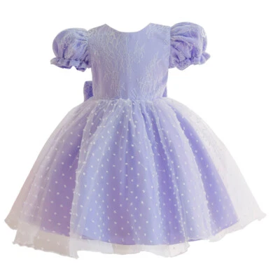 Little Girls Sleeveless Lace Tutu Dress Toddler Birthday Party Gown Wedding - Image 1 of 4