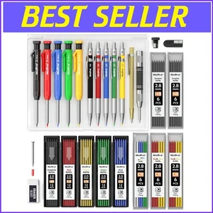 Portable Carpenter Pencil Set with Ergonomic Tools: 27 Pencils & Case Included - Picture 1 of 9