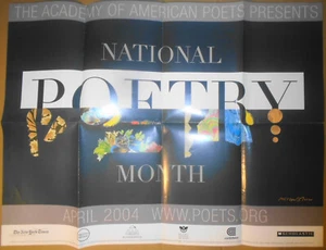 Póster del Mes Nacional de la Poesía, abril de 2004, de Milton Glaser. Original. - Imagen 1 de 2