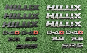 For Hilux 2005-2025 Badge Set of 8 Pieces Hilux/D4D/2.8 /SR5 Black/Chrome Emblem - Picture 1 of 42