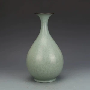 Chinese Antique Song Dynasty Ru kiln silvering mouth porcelain Vase jar tank pot - Picture 1 of 8