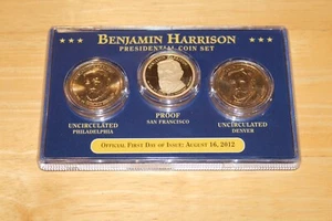 Benjamin Harrison Presidential 3 Coin Set First Day of Issue Proof Uncirculated - Bild 1 von 2
