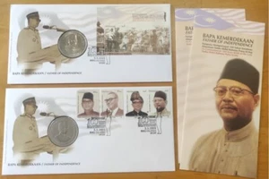 Malaysia 2003 Bapa Kemerdekaan Tunku Abdul Rahman Stamp FDC 1971 RM5 Tunku Coin - Picture 1 of 17