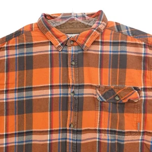 LEGENDARY WHITETAILS Orange Plaid Men's Button Up Long Sleeve Shirt Size: 2XL - Picture 1 of 8