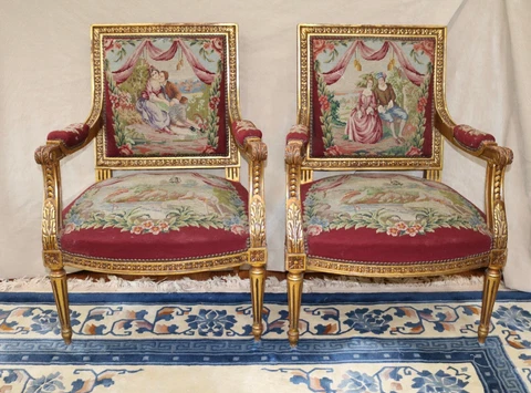 Late 19th Century French Louis XV Style Chairs - a Pair Cover