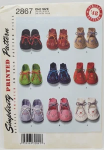 Baby shoes Moccasins Simplicity #2867 New Booties 3 views one size gifts, crafts - Picture 1 of 3