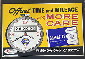 1961 GM Chevy Original Poster 38x25” Car Auto Service Check Chevrolet Dealership