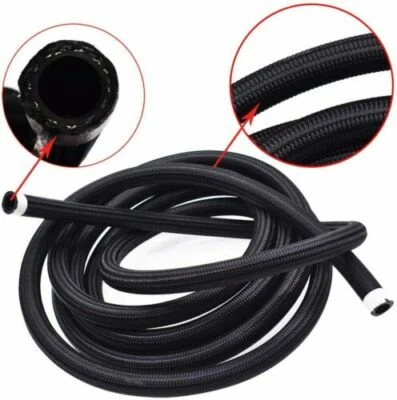 H&J MOTORS AN8 8AN Nylon Stainless Steel Braided Fuel Oil Gas Air Line Hose Pipe 6M WST