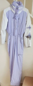 Size 4 Women's Bogner One Piece Huskie Embroidered Ski Suit, White & Lavender - Picture 1 of 11