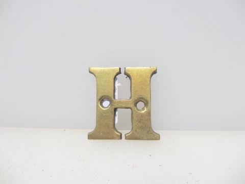Vintage Brass Shop Letter "H" Sign Old Plaque Name Initial 1.5"H Cover