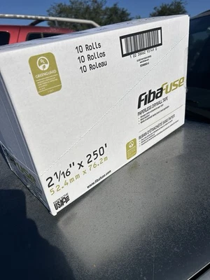 1-Case of 10 Rolls FibaFuse 2-1/16"x 250' White Paperless Drywall Joint Tape NEW - Image 1 of 4