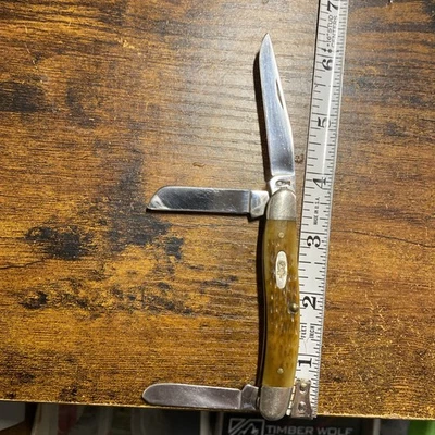 1996 Circle C USA 4 Dot Case XX 3 1/2” Stockman 6318SS Greenbone Knife - Image 1 of 4