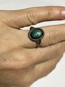 Anello costume patina pesante pietra color turchese vintage RR1695 - Foto 1 di 5