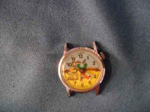 Vintage wind up ~TWO CLOWNS~ Agon Chromatic Watch (NOT WORKING for parts) - Picture 1 of 13