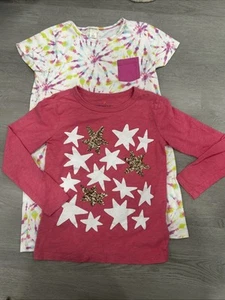 Crewcuts Long Sleeve Star Graphic Shirt & Tie-Dye Dress Kidcore Lot of 2 Sz 6/7 - Picture 1 of 7