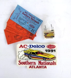 1991 NHRA AC-Delco Southern Nationals Atlanta Collectors Hat Lapel Pin Patch - Picture 1 of 5