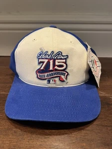 Hank Aaron 715 Home Runs 25. Jubiläum Atlanta Braves Druckknopflasche Mütze mit Etikett - Bild 1 von 3