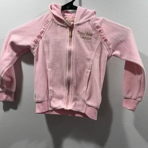 Chándal Juicy Couture Rosa Terciopelo Niñas Cremallera Top Talla 3T Usado en Excelente Condición - Imagen 1 de 5