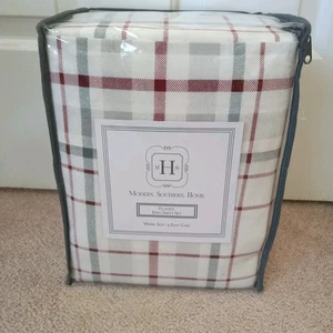 ¡Nuevo! MODERN SOUTH HOME Juego de Franela King Transparente Suave Cálido Algodón a Cuadros - Imagen 1 de 7
