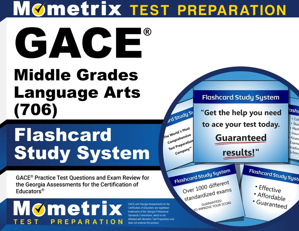 GACE Middle Grades Language Arts (706) Flashcard Study System - Image 1 of 1