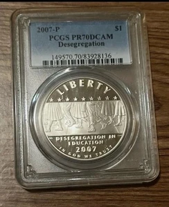 2007-P Desegregation Silver Dollar - PCGS PR70DCAM - Perfect Grade! - Picture 1 of 4