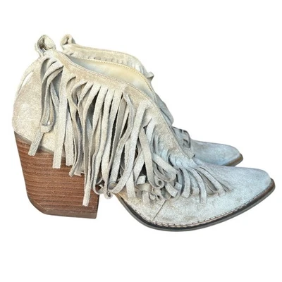 Botines Coconuts by Matisse "Lambert" imitación gamuza flecos estilo occidental talla 9,5 Foto 1 de 4