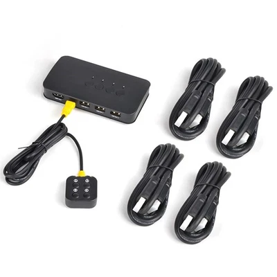 HDMI 4X1 Switcher Host 4 Port KVM Switch For 4 Computer Share 1 HD Monitor - Image 1 of 4
