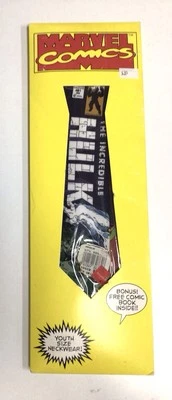 Vtg Marvel Comics Youth Size Neckwear The Incredible Hulk Neck Tie Free Comic - Image 1 of 4