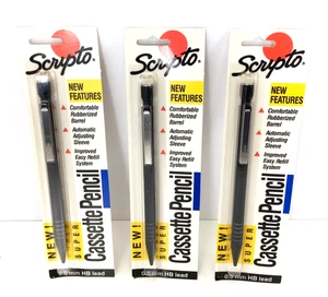 (X3) 1990 Scripto Super Cassette Mechanical Pencil P1450C .5mm Lead Black Japan - Picture 1 of 8